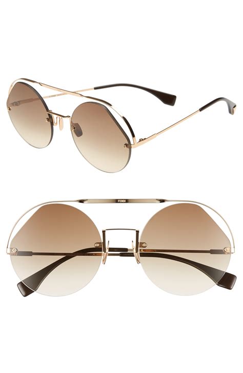 fendi round sunglasses|fendi rimless sunglasses.